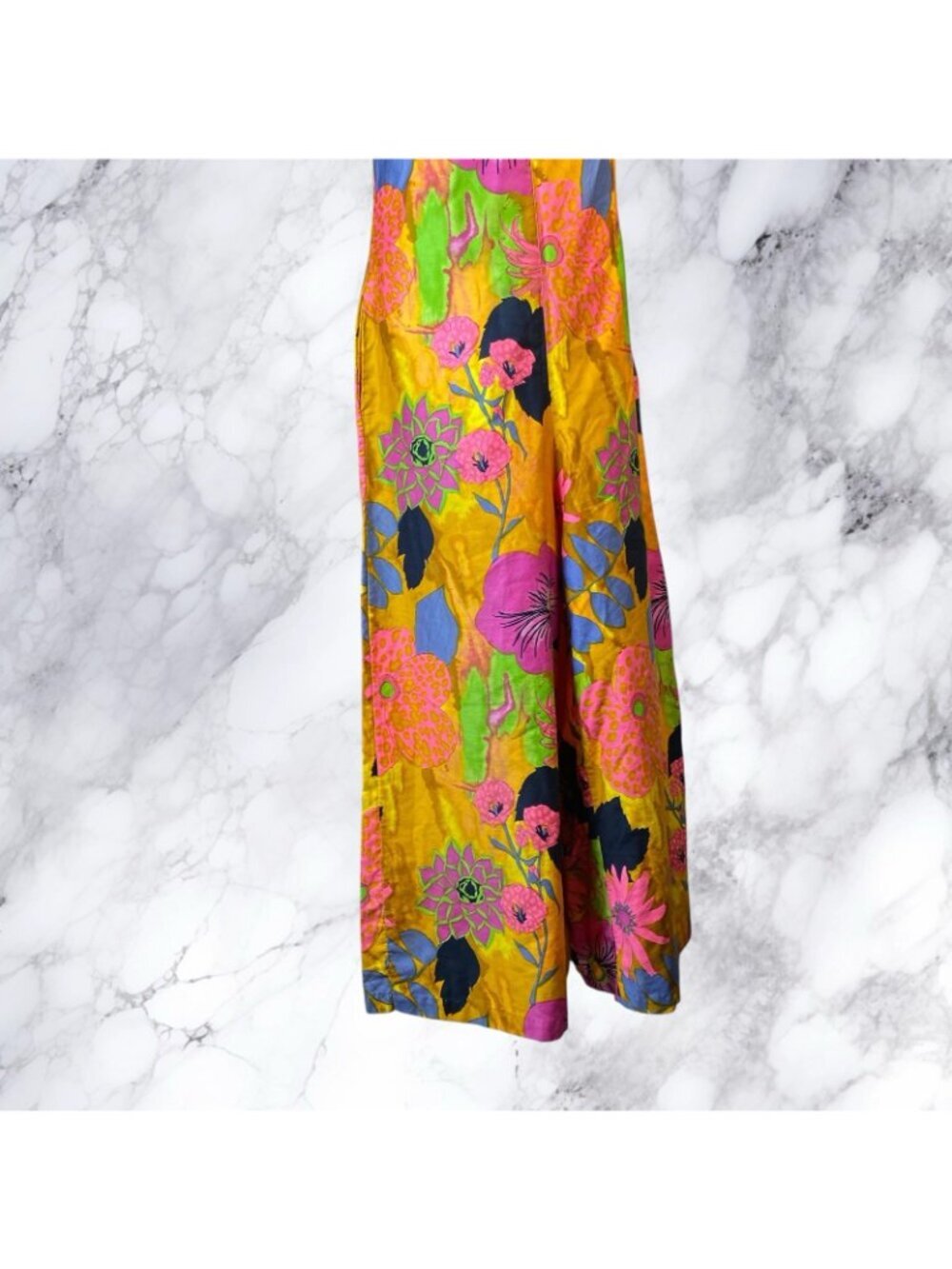 VTG 60-70’s WideVTG 60-70’s Wide Leg Neon Floral Psychedelic Crop Flare Jumpsuit - Picture 12 of 12